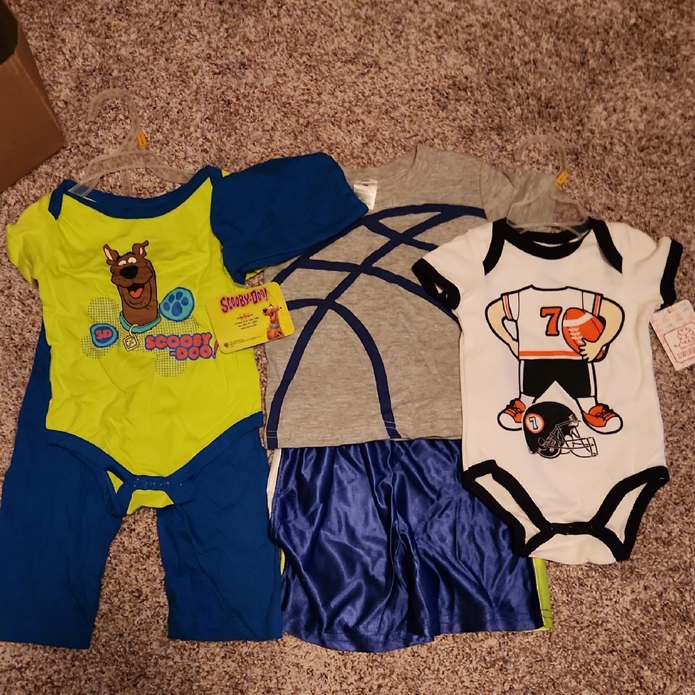 NWT Scooby-doo Outfit, Football Onesie & a Shorts Oufit